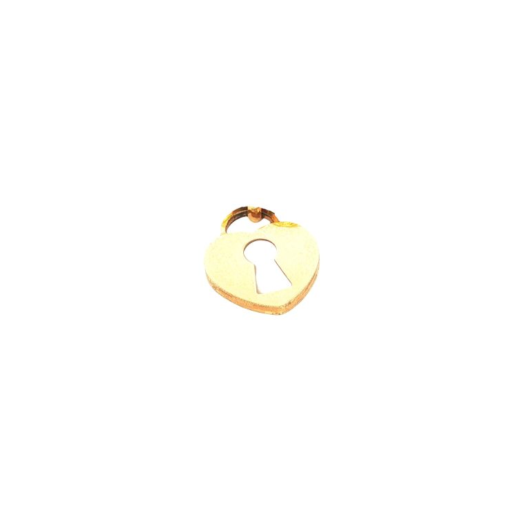DIJE CORAZON CERRADURA NACAR ORO AMARILLO