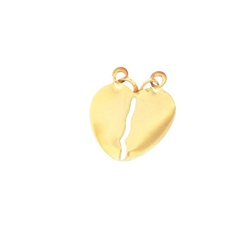 DIJE CORAZON PARTIDO ORO AMARILLO