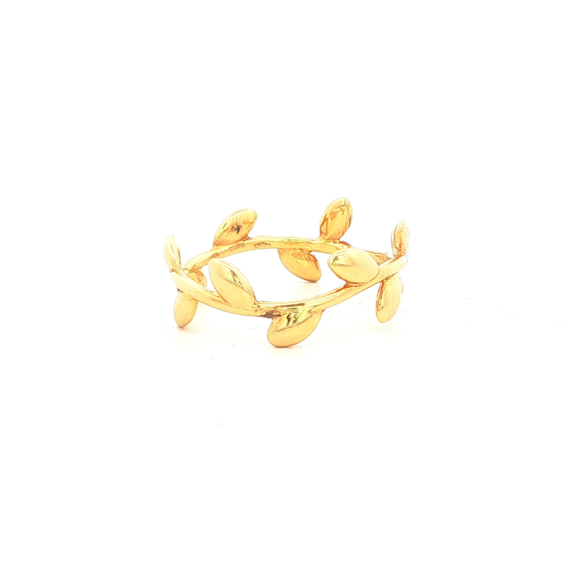ANILLO HOJAS ORO AMARILLO
