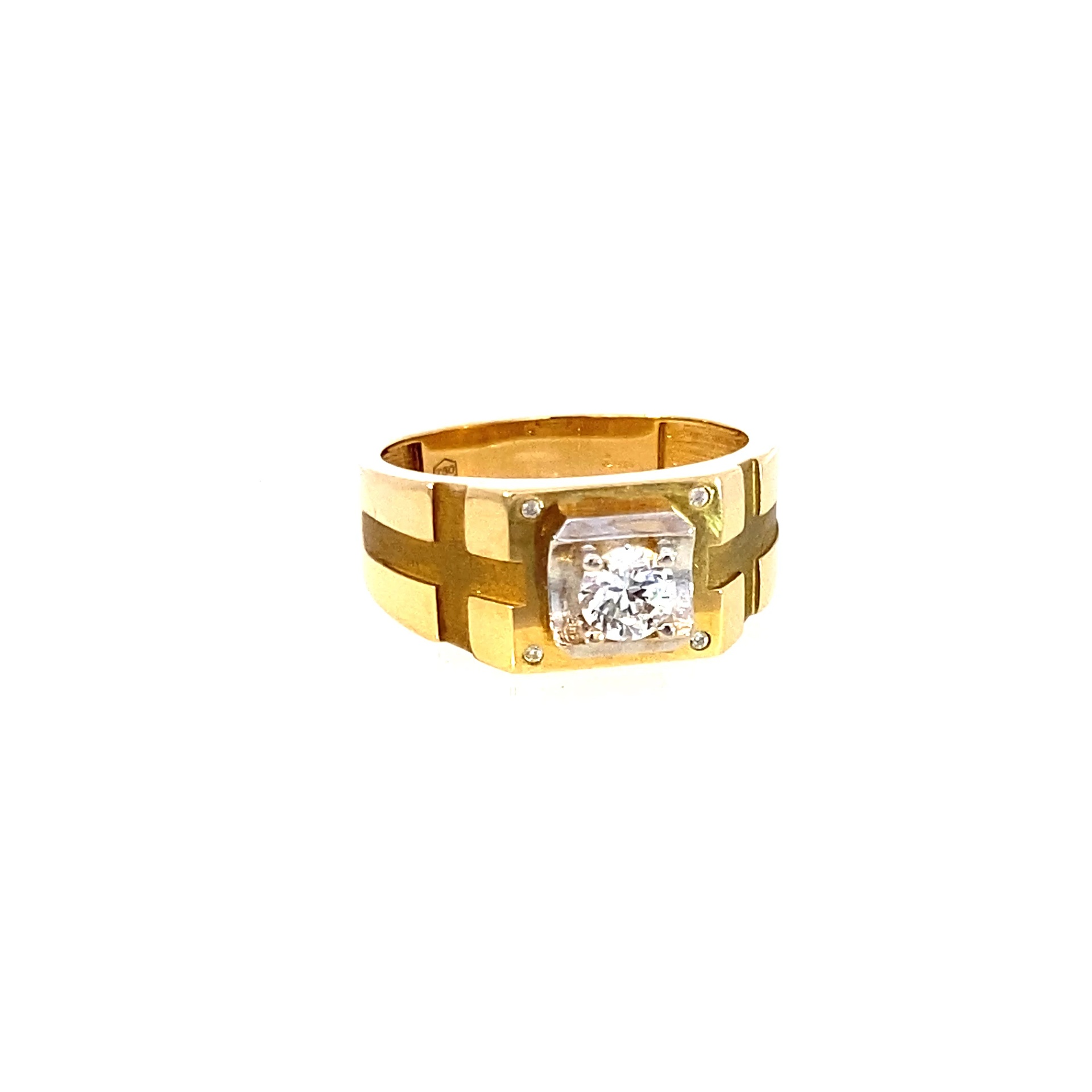 ANILLO CABALLERO CIRCON ORO AMARILLO