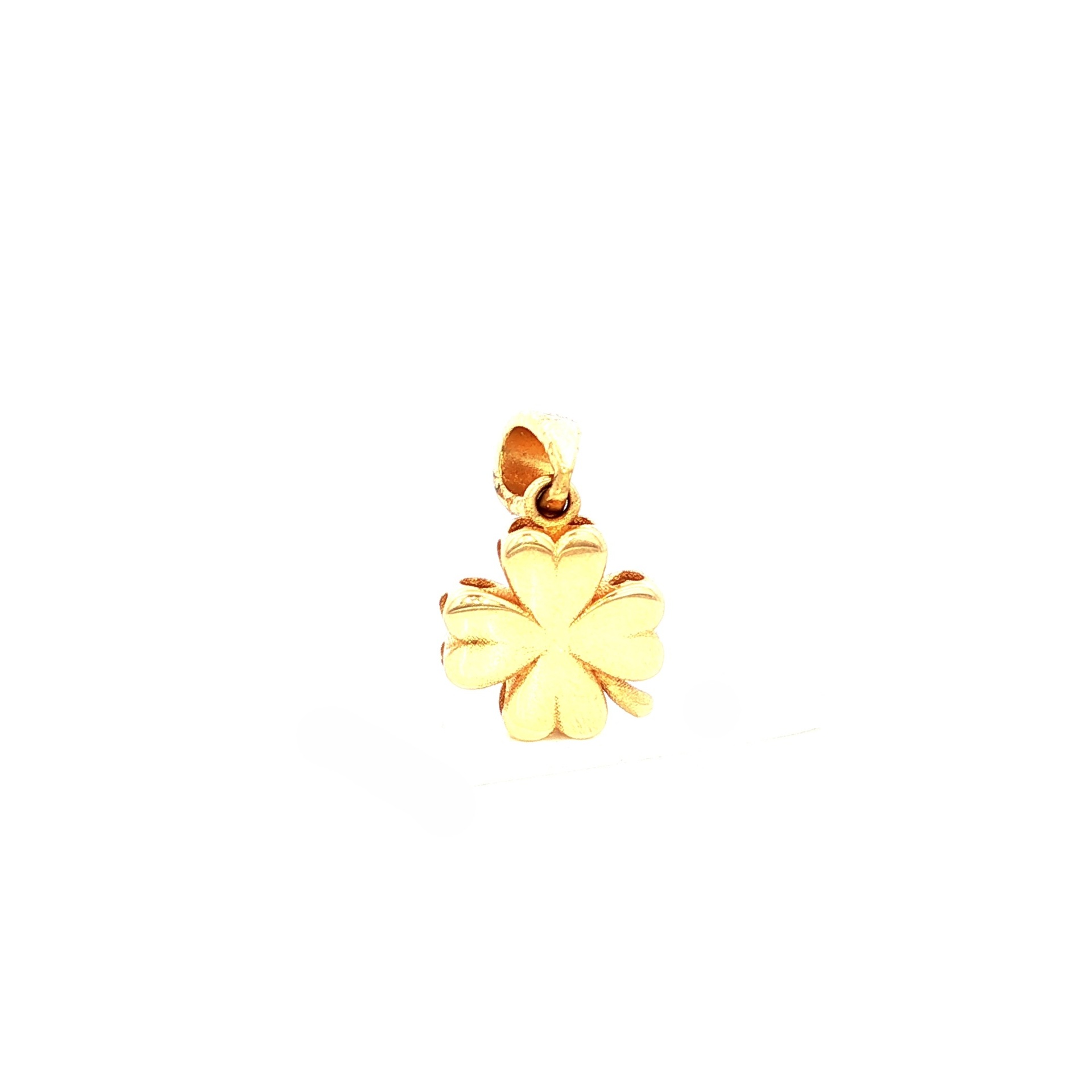 DIJE TREBOL CUATRO HOJAS ORO AMARILLO