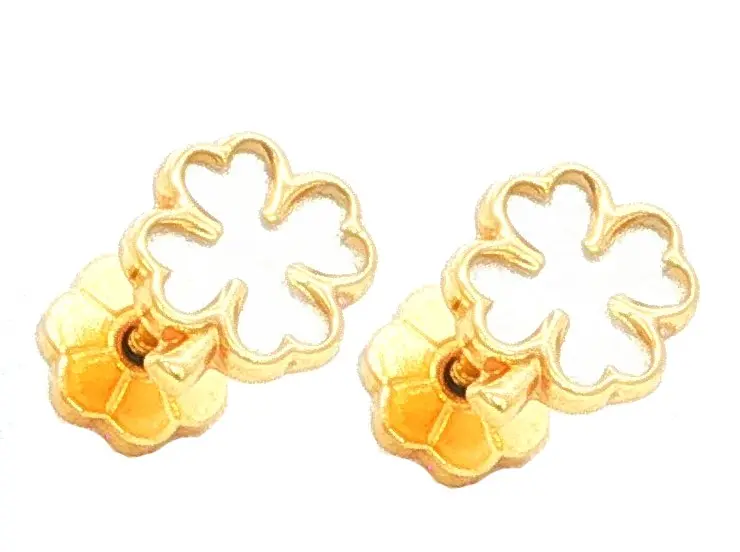TOPOS ORO TREBOL DE 4 HOJAS “NACAR” AMARILLO