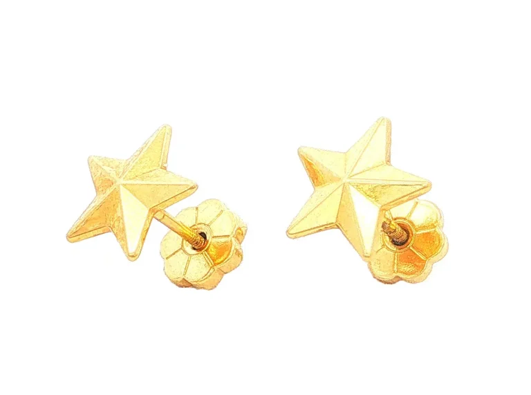 TOPOS ORO ESTRELLA SIMPLE GRANDE CON FACETAS AMARILLO