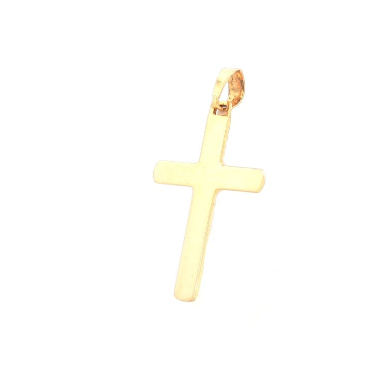 DIJE CRUZ SATINADA ORO AMARILLO