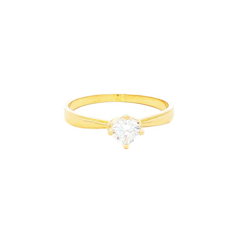 ANILLO SOLITARIO CUATRO UÑAS ORO AMARILLO