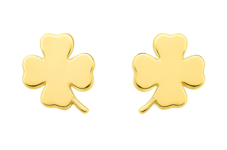 TOPOS TREBOL CUATRO HOJAS ORO AMARILLO