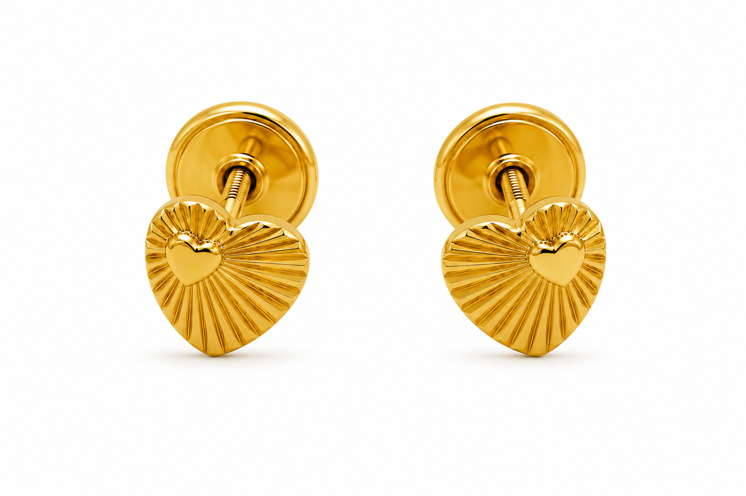 TOPOS CORAZON CON FACETAS ORO AMARILLO
