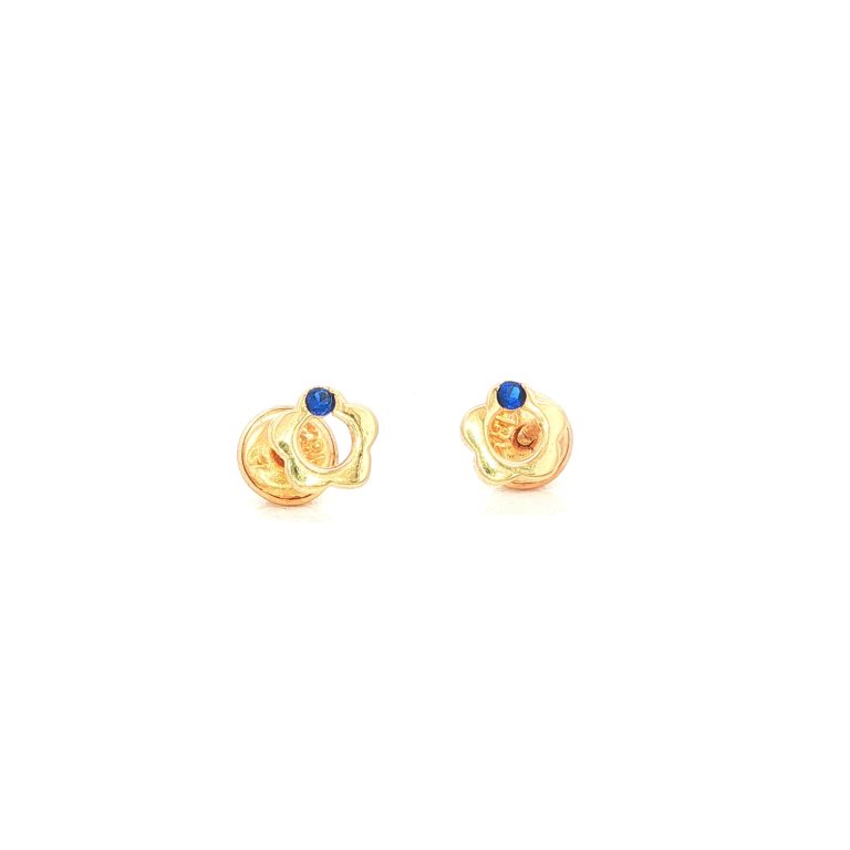 TOPOS FLOR CIRCON AZUL ORO AMARILLO