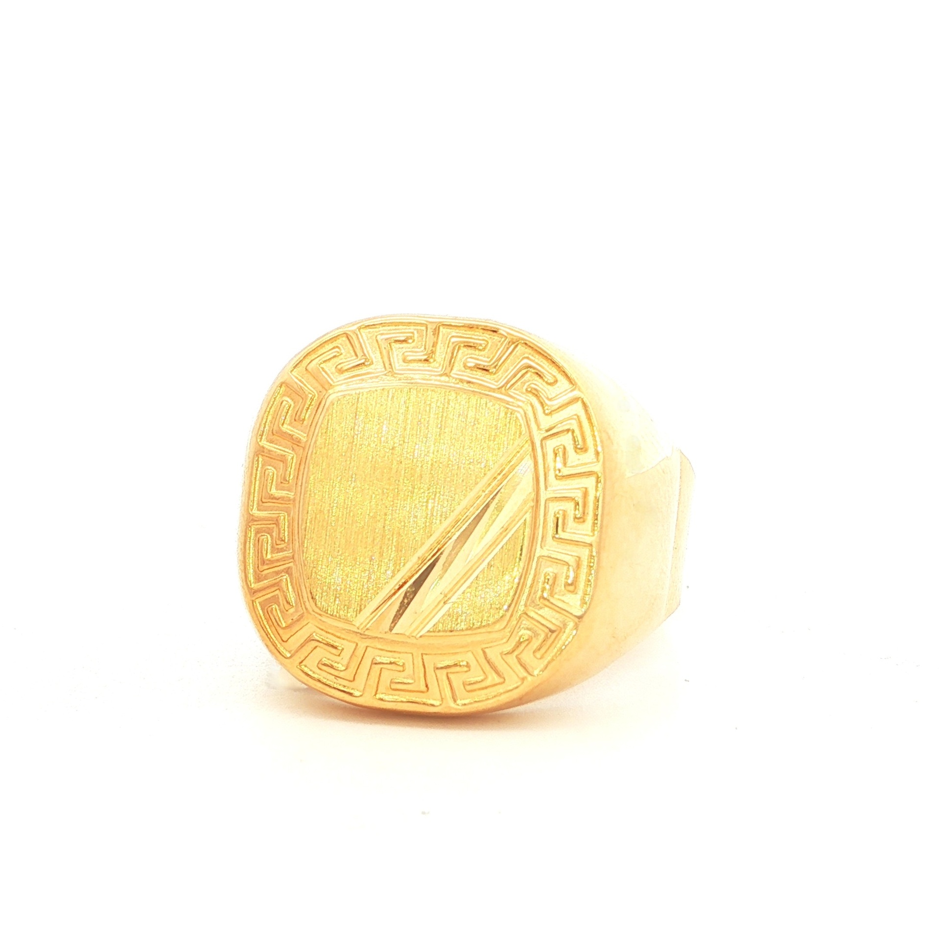 ANILLO CABALLERO VERSACE DIAMANTADO DIAGONAL ORO AMARILLO