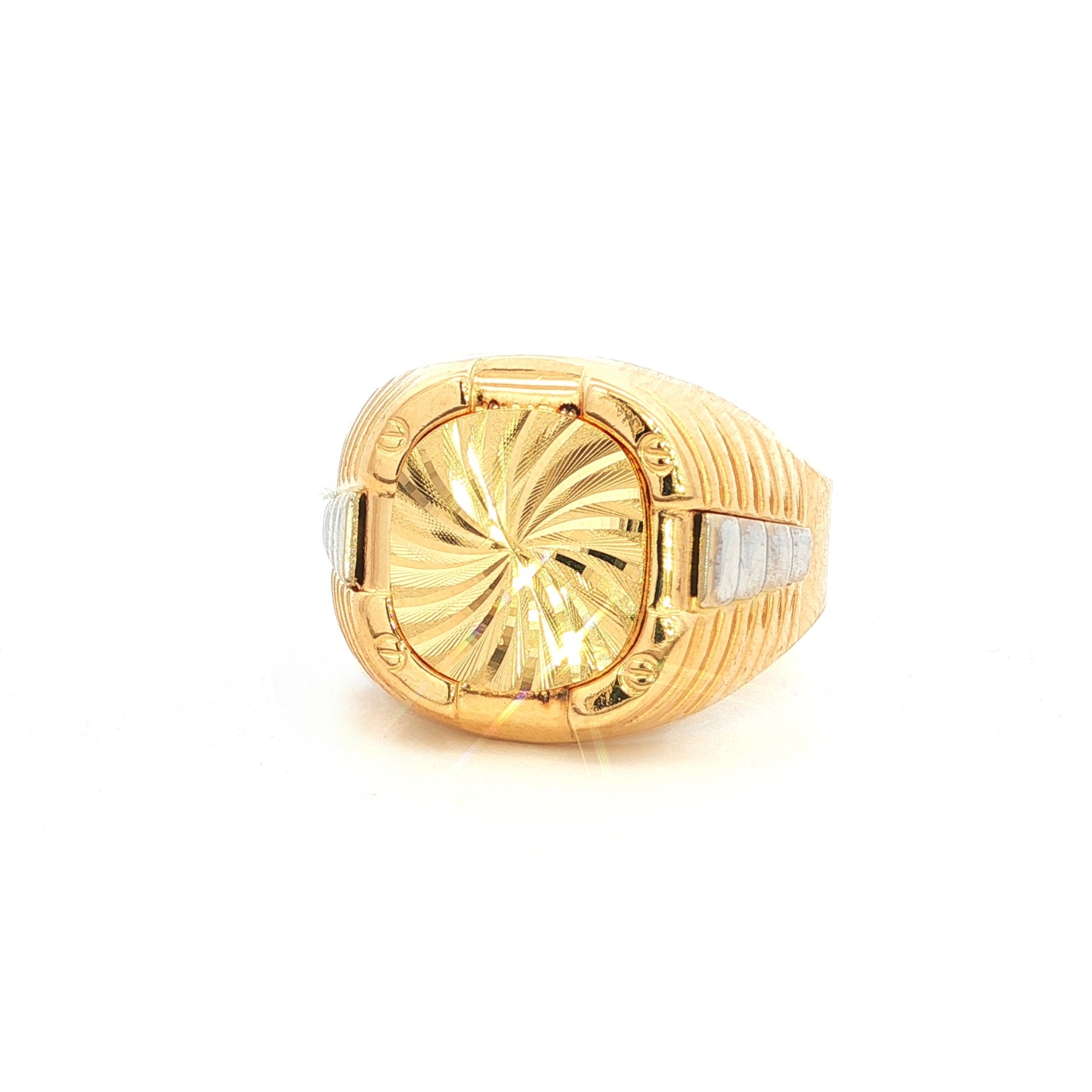 ANILLO CABALLERO ESPIRAL DIAMANTADO 2 OROS