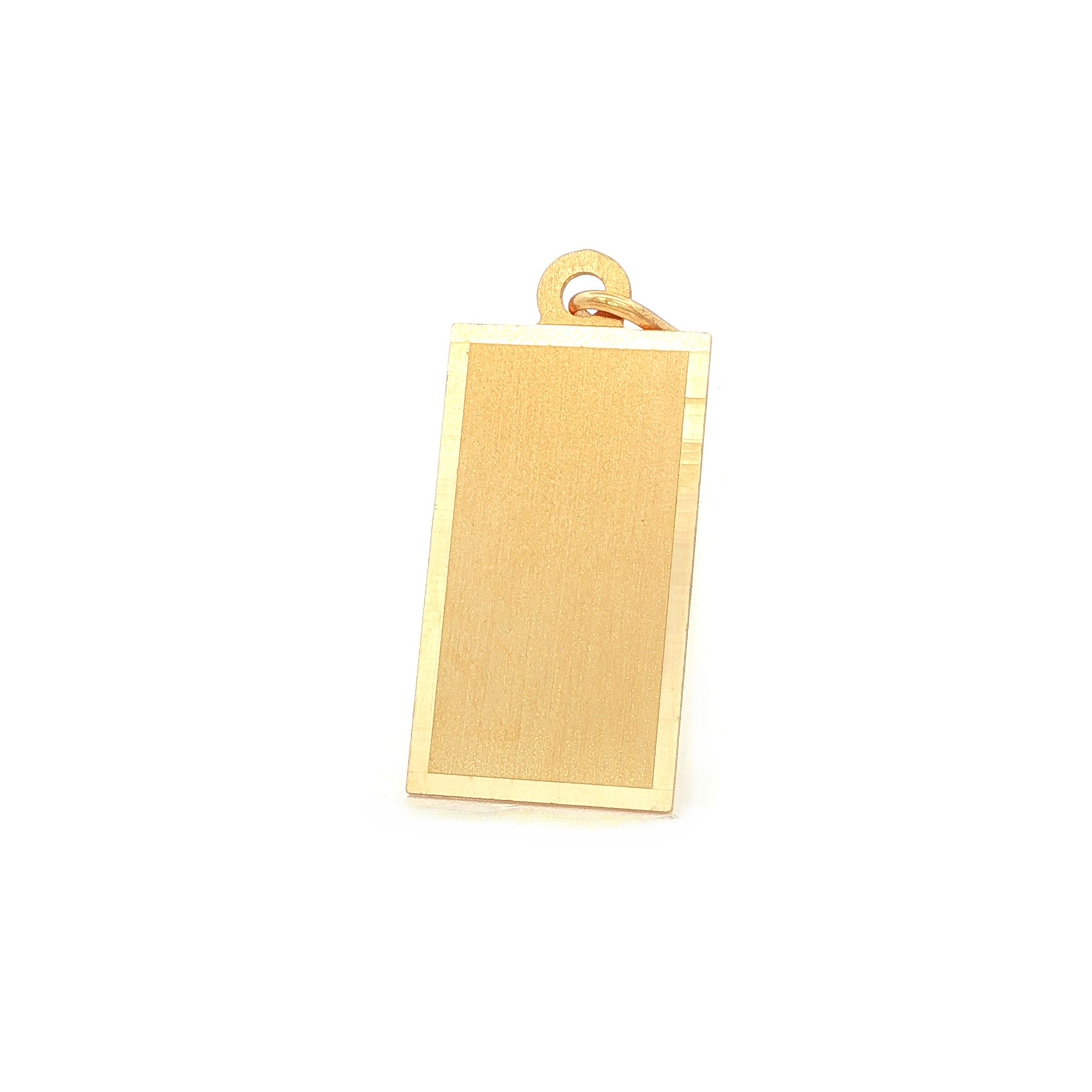 DIJE PLACA ESMERILADA ORO AMARILLO