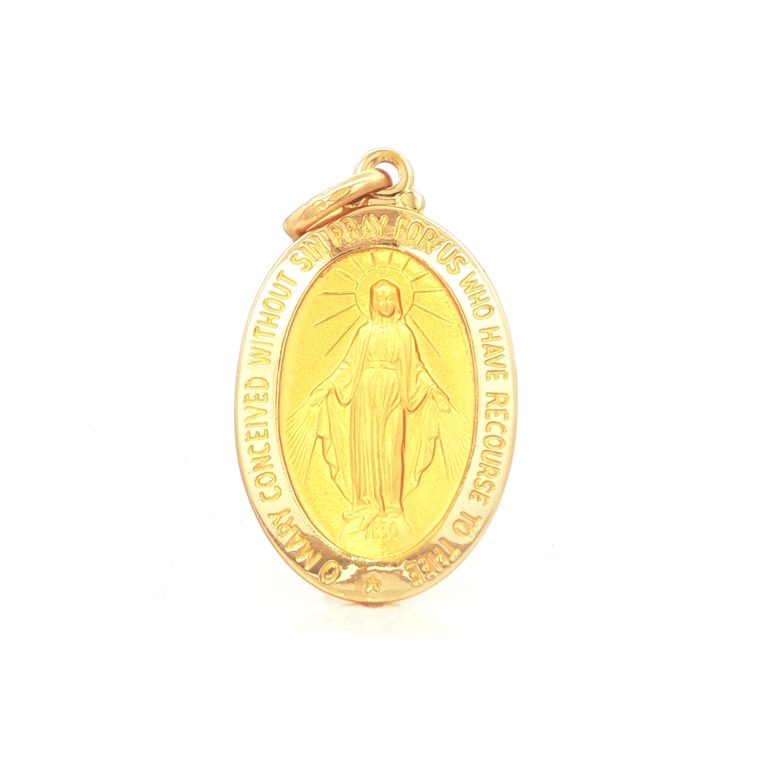 DIJE MEDALLA  VIRGEN MILAGROSA ORO AMARILLO