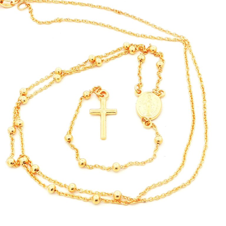 ROSARIO CORTO ORO AMARILLO
