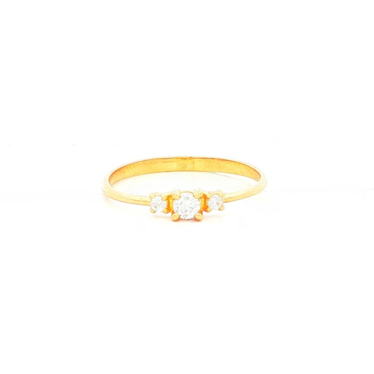 ANILLOS TRES CIRCONES ORO AMARILLO