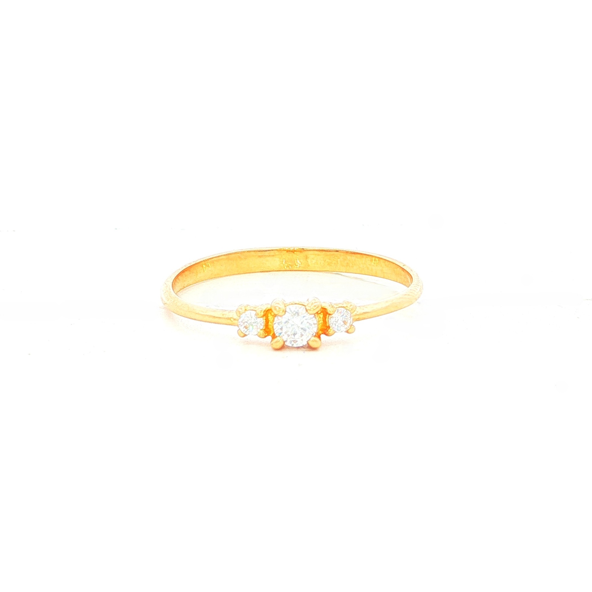 ANILLOS TRES CIRCONES ORO AMARILLO