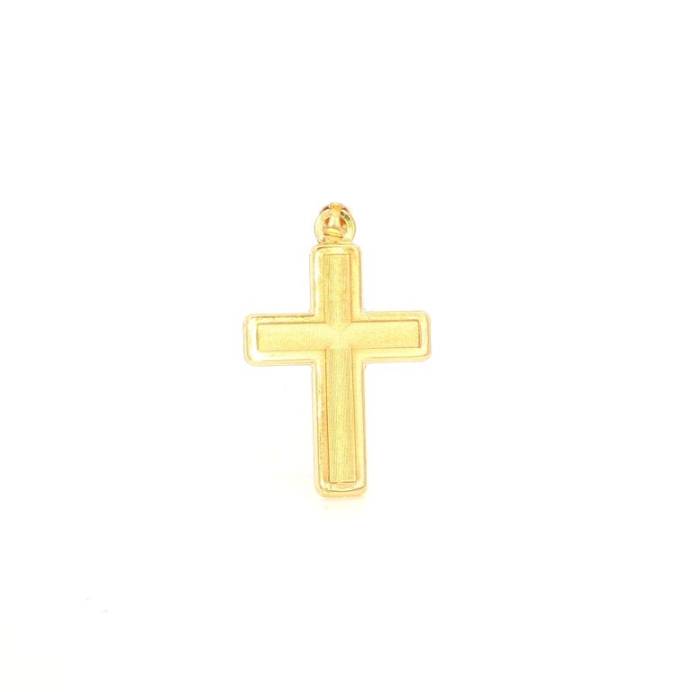 DIJE CRUZ ESMERILADA ORO AMARILLO