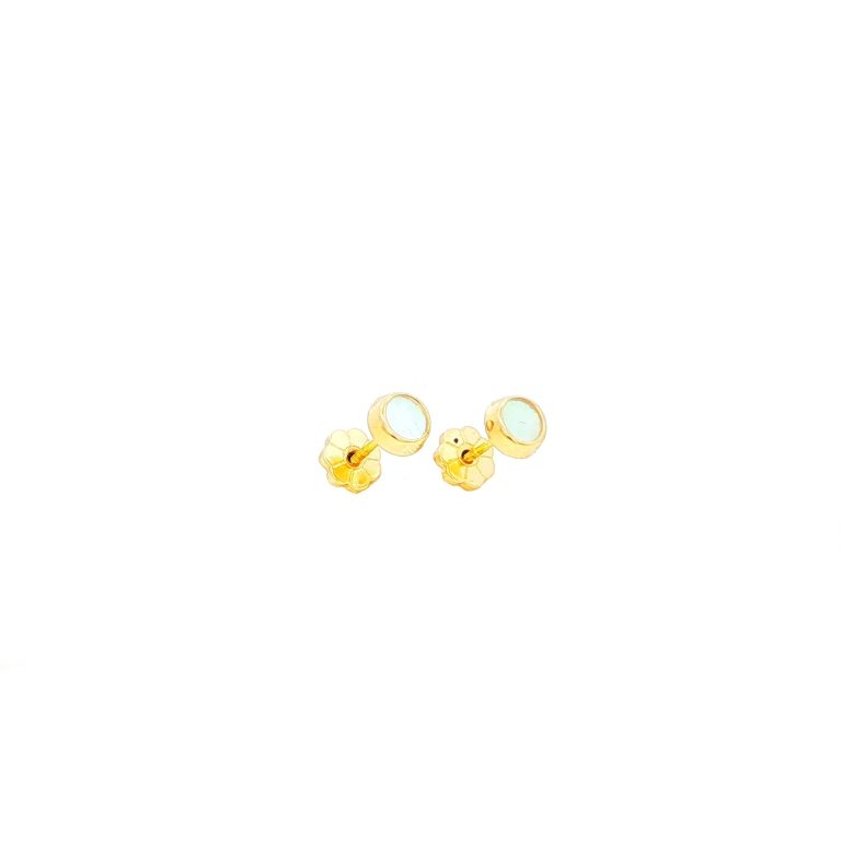 TOPOS MINI REDONDO “NACAR” ORO AMARILLO