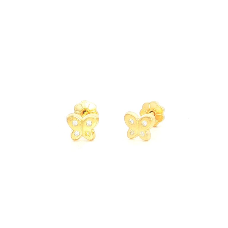 TOPOS MARIPOSA C/4 P. DE 1MM “MICRO ENGASTE” ORO AMARILLO