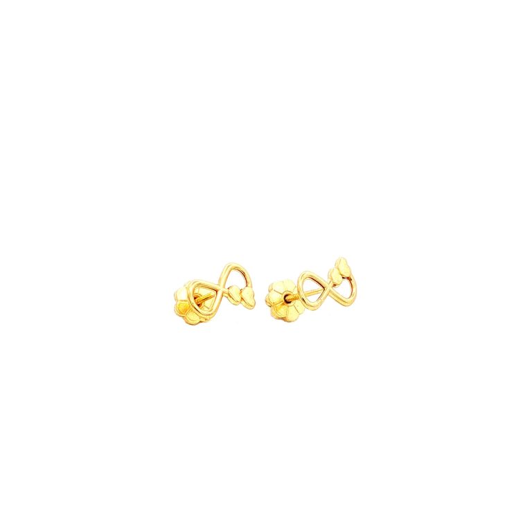 TOPOS INFINITO C/CORAZONES ORO AMARILLO