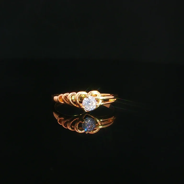 ANILLO SOLITARIO CORAZON ORO AMARILLO