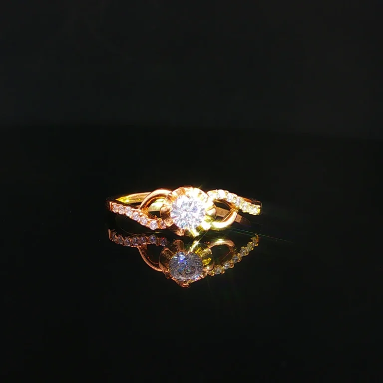 ANILLO SOLITARIO ONDAS CASTING ORO AMARILLO