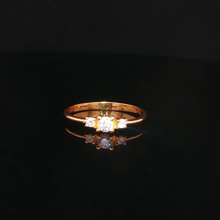 ANILLO TRES CIRCONES ORO AMARILLO