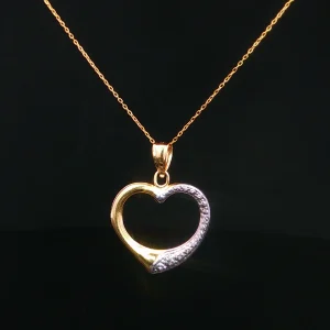 CADENA COMPUESTA CORAZON DOS OROS