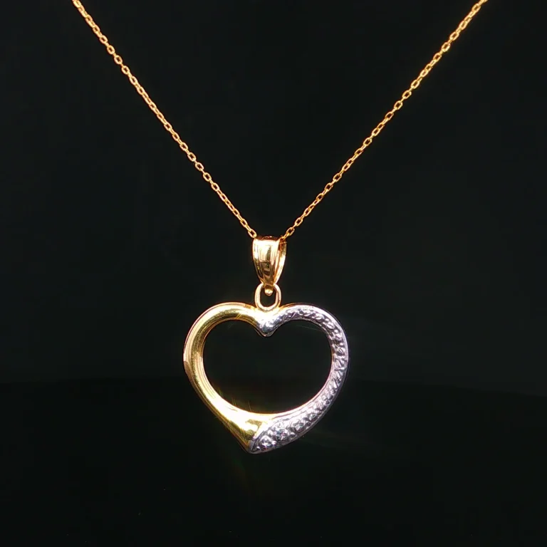 CADENA COMPUESTA CORAZON DOS OROS