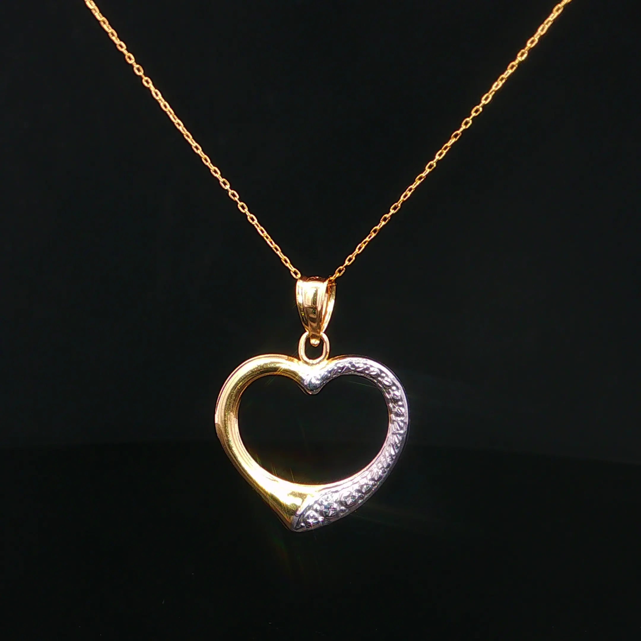 CADENA COMPUESTA CORAZON DOS OROS