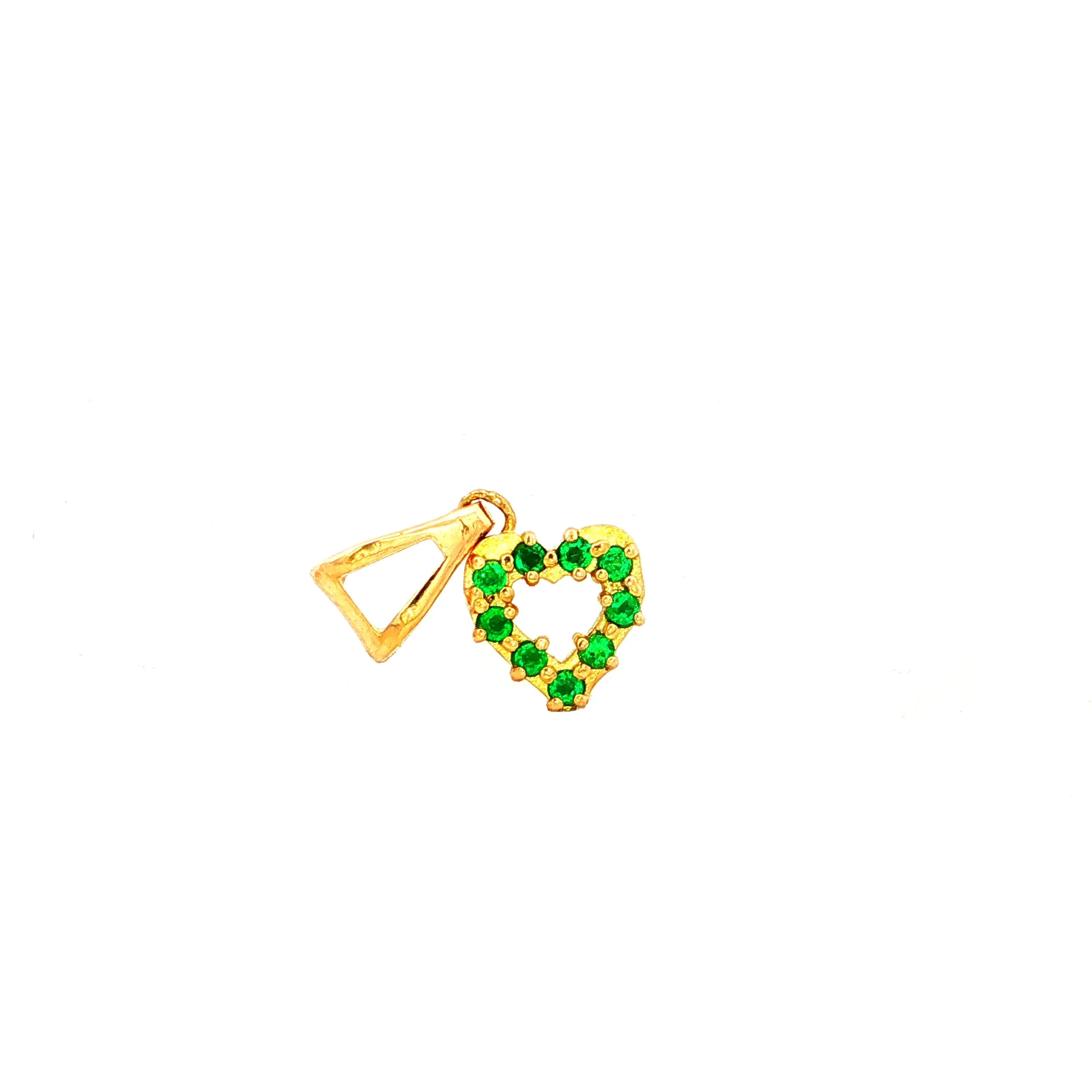 DIJE CORAZON ESMERALDA ORO AMARILLO